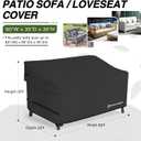 Porch Shield Waterproof Outdoor Furniture Sofa Cover Patio 2 Seater Loveseat Cover 60W x 35D x 35H inch, Black