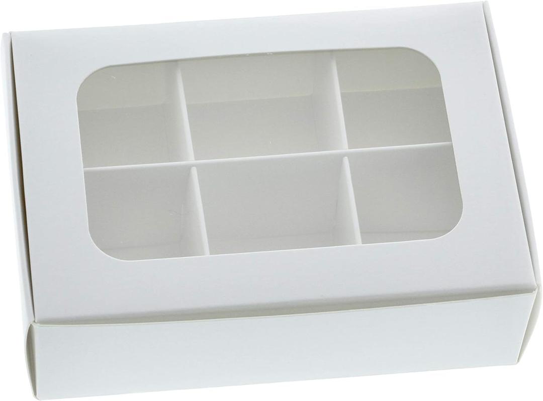Treat Boxes - 20 ct 5 x 3.5 x 1.57 in Bakery Boxes with Windows and Dividers for Candy, Cookies, Cupcakes, or Bakery Desserts - Chocolate, Treats, and Baked Goods Packaging for Gifting