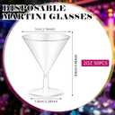 Yinkin 50 Pcs 2 oz Plastic Martini Glasses Disposable Clear Cocktail Dessert Parfait Glasses Unbreakable Mini Martini Cups for Wedding Party Bowl Wine Ice Cream