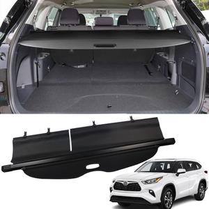 for Toyota Highlander Cargo Cover 2025 2024 2020 2021 2022 2023 for Toyota Highlander Accessories Upgrade Version No Gap Black Retractable Trunk Cover Security Shield Shade