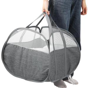 Collapsible Laundry Baskets, 90L Large Foldable Laundry Basket, Tear-proof Pop Up Hampers for Laundry, Dirty Clothes Laundry Hamper for Bedroom, Bathroom, Dorm, Laundry Room, Travel or Camping Grey (Gray)