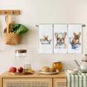 IWXYI Funny French Bulldog Kitchen Towel Set of 3, Dog Lover Gifts, Corgi 16 X 24 Inches