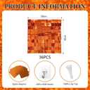 36 PCS Orange Shimmer Wall Backdrop, Laser Square Sequin Photo Backdrops Panel, Glitter Wall Background for Birthdays, Weddings, Halloween, Engagements, Disco Bachelorette Party Decoration (6FTx6FT)