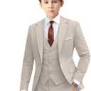 Suits for Boy Slim Fit Formal Dress Outfit Toddler Suit Blazer Vest Pants Kids Tuxedos 8Y
