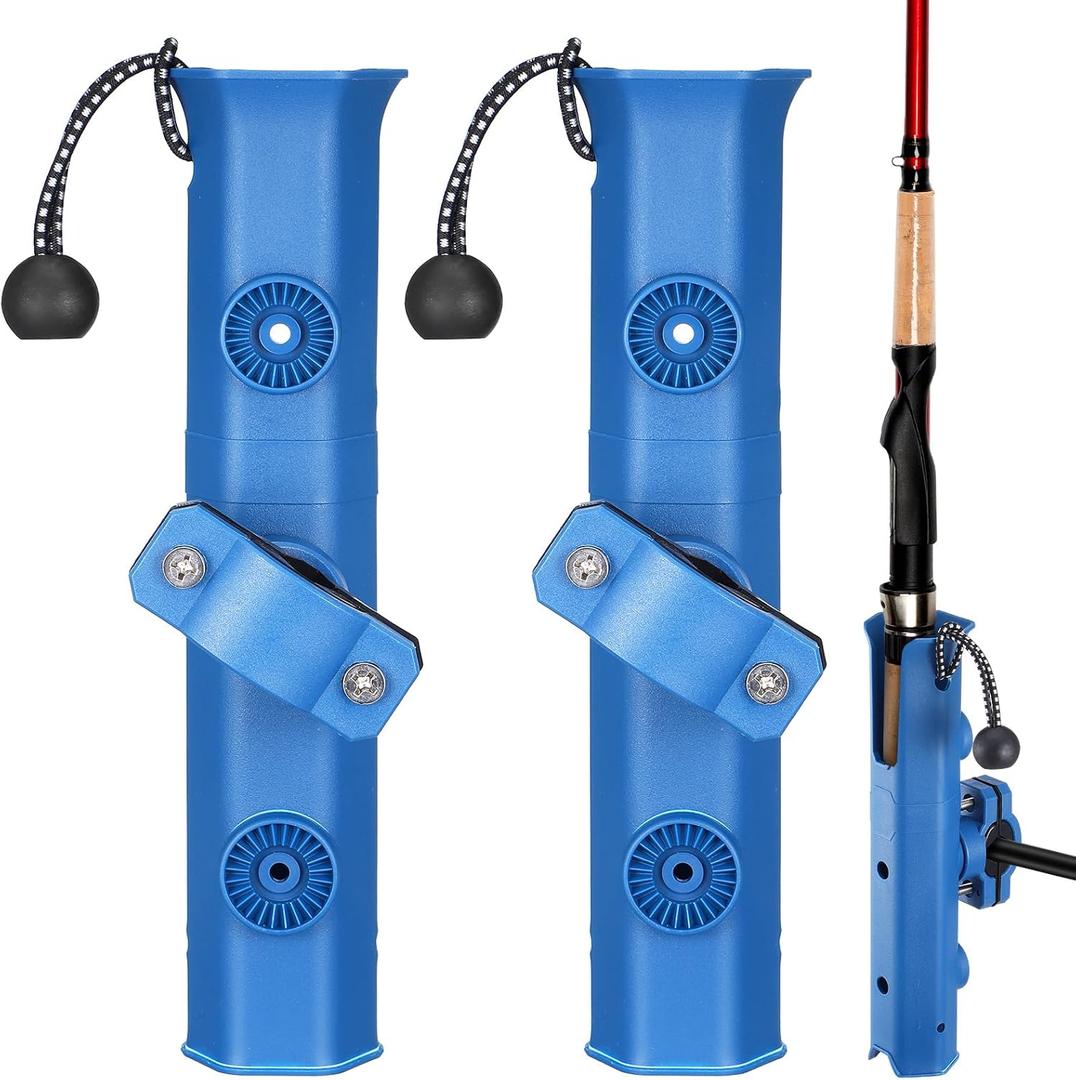 Pole Mount Fishing Rod Holders for Bike Rack Rotatable Fishing Chair Pole Holders with Clamp for Boat Bicycle Motorcycle Kayak Cart (Blue)