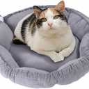 Dog Beds, Couch Cover for Dogs Washable,Round Dog Bed (Small(17.7''L17.7''W5.9''Th), gery)