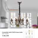 Ganeed Rustic Chandeliers,8 Lights Candle French Country Chandelier,Vintage Iron Pendant Light Fixture Hanging Light for Farmhouse,Kitchen Island,Dining Room,Bedroom