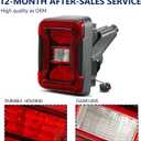LED Tail Lights Compatible with 2018 2019 2020 2021 2022 2023 2024 2025 Jeep Wrangler Led Taillights W/O BLIS Rear Reverse Stop Brake Tail Lamp Assy Replacement OEM#68434889AB (Right Passenger Side)