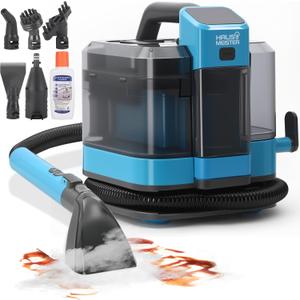 Hausmeister Hydroflex Pro Steam Portable Carpet Spot Cleaner with Steam, 1600W Upholstery Cleaner Machine, 18KPa Strong Suction, Cold/Hot/Steam Modes, Self-Cleaning, for Couch, Car Seats & Rugs
