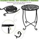 Fashion&cool Side Tables for Small Space, Metal Outdoor Indoor Round Side Table, Small End Table Pool Chair Side Table for Patio Yard Porch Balcony Garden Bedside Plant Stand, W-10 Inch