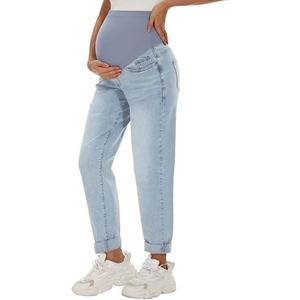 Peauty Maternity Jeans Over Belly Support Boyfriend Jeans Comfortable Stretch with Pockets Pregnancy-Pants, 8