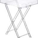 LIKENOW Furniture Acrylic Folding Tray Table, Side End Table,Clear,Modern,19x13 inch,23 inch High