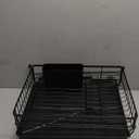 GSlife Expandable Dish Drying Rack for Kitchen Counter, Large Capacity 2-in-1 Rust Resistant Dish Drainer with Swivel Spout and Pull Out Over Sink Extension, 16.7" W x 12.6"-22.4" L, Black