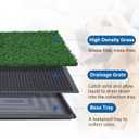 Artificial Dog Grass Pad with Tray for Potty 16x20 inches Strong Absorbency Grass Pad, Dog Litter Box for Indoor/Balcony/Apartment