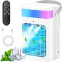 Portable Air Conditioner, Cooling Fan with 3 Speeds & 3 Modes, Evaporative Mini Air Conditioner Fan with Remote for Home/Office, Night Light, 1500 ml
