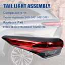 Tail Lights Assembly Compatible with Highlander 2020 2021 2022 2023 Left