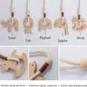 2 x Wooden Animal Curtain Tie Backs- Cotton Rope Tiebacks Window Treatment Holdbacks with Natural Wood Beads for Home Outdoor Room Decor (2Pack, Fish)