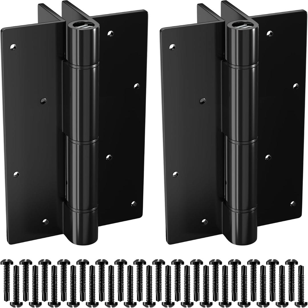 1 Pair 5-3/4 Aluminum Self Closing Gate Hinges, Adjustable Spring Hinges Fence Gate Hinge for Metal Gates, Pool Gates, Aluminum Gates (1)