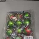 12pcs 2.4 Inch Christmas Ball Ornaments Glittering Red and Green Swirl Candy Cane Elf Balls for Christmas Tree Decorations, Plastic Hanging Pendants for Home Indoor Holiday Party Decor