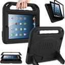 AVAWO Kids Case Built-in Screen Protector for iPad 2 3 4 Old Model- Shockproof Handle Stand Kids Friendly Compatible with iPad 2nd 3rd 4th Generation (Black)