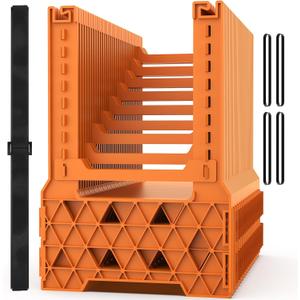 WELLUCK RV Sewer Hose Support 15FT, Blaze Orange RV Sewer Support with Adjustable Height Design, Secure Rubber Band and Carry Strap, Quick Setup and Collapse for Campers Travel Trailers and Motorhome