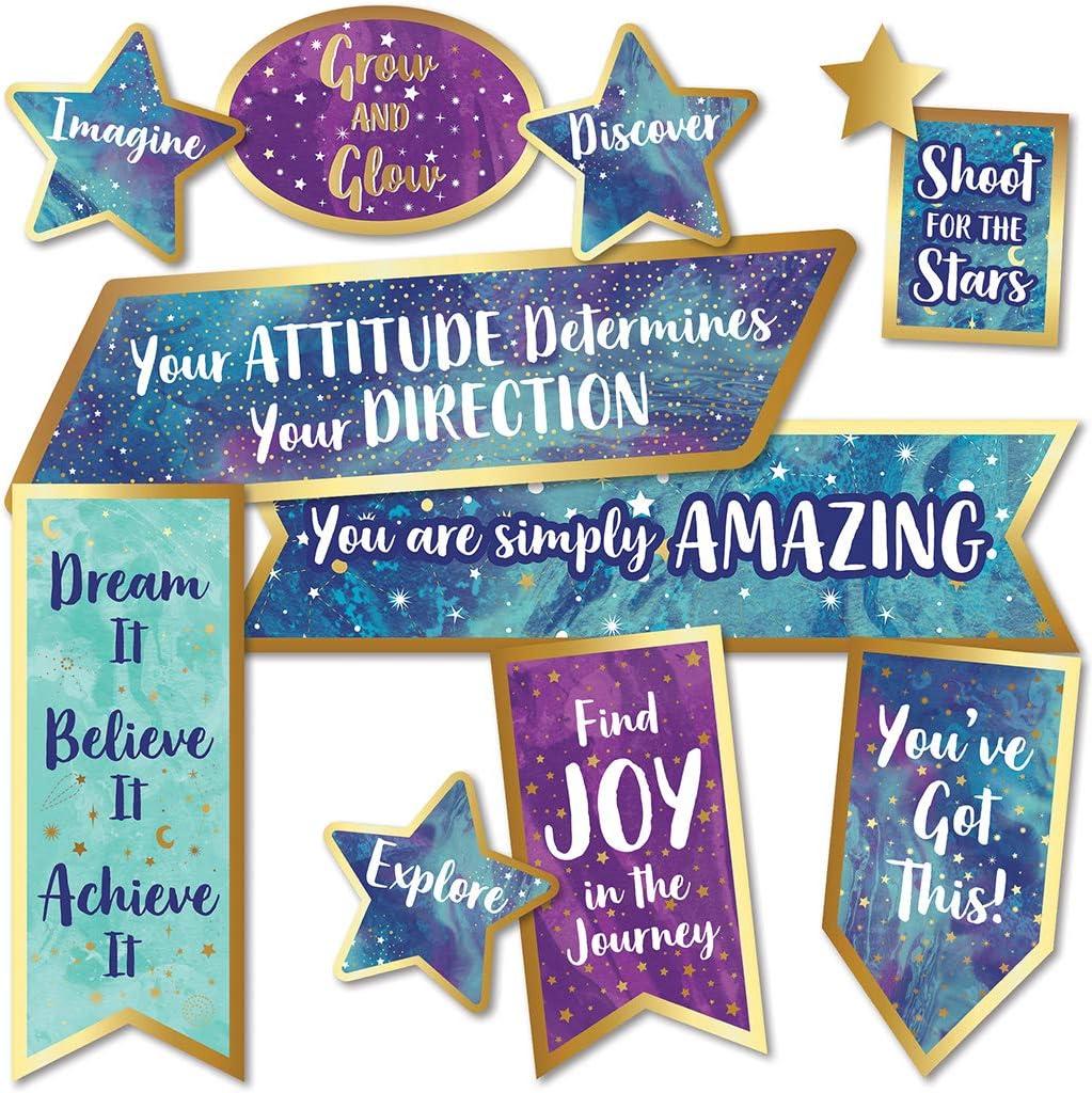 Carson Dellosa Galaxy Motivational Signs Mini Bulletin Board Set