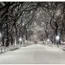 Large Winter Scene Canvas Pictures Lighted for Wall Decor, Xmas LED Canvas Wall Art w/ Timer, Light Up Snowy Path Hanging Artwork, Peaceful Night Landscape Paintings Prints Lit Up w/ Twinkling Lights