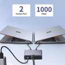 Gigabit Ethernet Splitter 1 to 2, Aluminium LAN Splitter 1000Mbps RJ45 Ethernet Switch Network Splitter with USB C Power Cable for Cat5/5e/6/7/8 (Gigabit Ethernet Splitter 1 to 2)