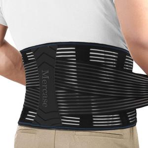 Mercase Back Brace for Lower Back Pain, Lumbar Support Back Brace Relief from Back Pain, Herniated Disc, Sciatica-Breathable Back Support Belt Under Clothes for Men Women with 4 Stays, L(33.5-45.2")