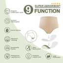 BATTEWA Incontinence Underwear for Women,Leak Proof Underwear Washable Absorbency Cotton Panties Bladder Leakage Protective 50ML(Beige,Medium,3-Pack)