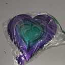DJUAN Wind Spinner Purple-Green Gradient Love Heart 3D Metal Hanging Wind Spinners Worth Gift Stainless Steel Yard Art Decorations Indoor/Outdoor Kinetic Wind Sculptures & Spinners