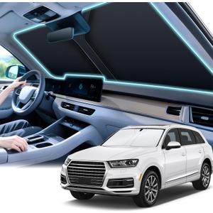 SINGARO 300T Universal Car Windshield Sun Shade, Foldable Reflective for Windshield & Window Shades with Overlapping Design, Car Interior Accessories (55" L x 26.7" W) (Standard)