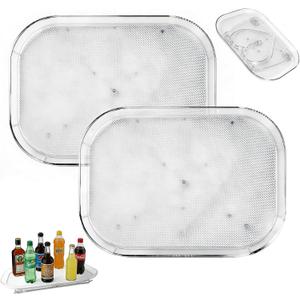 2-Pack Fridge Organizers and Storage,360 Refrigerator Lazy Susan for Fruits/Spices, Pantry Lazy Susan Kitchen Rotating Tray