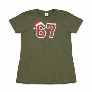 Funny Number 67 Aura 67 Christmas Holiday Women Kids Xmas T-Shirt, Green, Medium