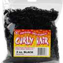 Hygloss 2 oz Curly Doll Hair for Crafts Black- Premium Synthetic Hair for Doll Making, Puppets, and Arts & Crafts Projects Easy Application