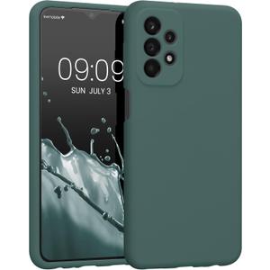 kwmobile Case Compatible with Samsung Galaxy A23 4G / 5G Case - Slim TPU Silicone Phone Cover - Soft Touch Finish - Moss Green