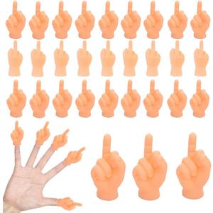 30 PCS Tiny Middle Finger Puppet, Miniature Small Hands, Mini Finger Hands Funny Hand Puppet for Game, Fun and Realistic Design Party Favors for Adults Kids