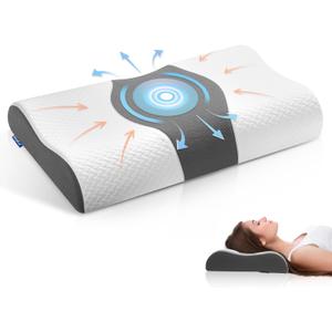 Neck Pillow Cervical Pillow for Pain Relief, Memory Foam Neck Pillow for Sleeping,Contour Pillow for Back, Stomach and Side Sleepers