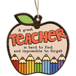 2026 Teacher Appreciation Gifts - Goodbye Teacher Thank You Gift, Wooden Teachers Ornament for Christmas Tree Decorations, for Teachers Daycare Kindergarten Preschool Special Education