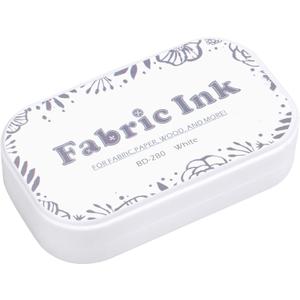 Fstaor Large White Ink Pad for Rubber Stamps, 3.7x2.2 inch Stamp Pads Permanent for Fabric Paper Wood