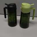 CXINYI - 16oz/470ml Olive Oil Dispenser for Kitchen with Stickers - 2 in 1 Olive Oil Sprayer for Cooking, Air Fryer, and Salad, Black&Green (Light-Proof Kitchen Gadget)