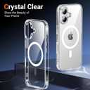3 x Temdan for iPhone 16 Case Clear, Compatible with Magsafe, Anti-Yellowing, Military-Grade Protection, Shockproof Slim Magnetic Phone Case Cover, Transparent