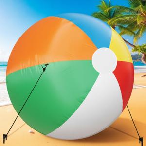 6ft Giant Inflatable Beach Ball Large Jumbo Beach Ball Decoration for Summer Sand Party Event Outdoor Indoor Decoration