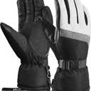 MCTi Ski Gloves,Winter Waterproof Snowboard Snow 3M Thinsulate Warm Touchscreen Cold Weather Women Gloves Wrist Leashes, M, Gray Black