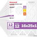 Honeywell 16x25x1 MERV 12 Electrostatic Pleated HVAC AC Furnace Air Filter (12-Pack) | Replacement Filter for Home Use | Made in USA