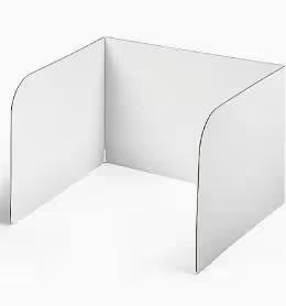 Classroom Privacy Boards for Student Desks Plastic Folders Shields Test Dividers with 40 Pieces Colorful Name Labels for School Study Reduces Distractions 14 x 17.5 x 14 Inch, White (30 Pieces)