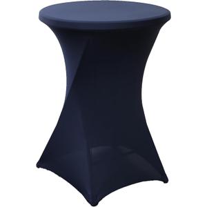 32x43 Inch Navy Blue Spandex Cocktail Table Cloth Fitted Round Cocktail Table Stretch High Top Table Cover Square Corner Bar Table Cover for Wedding Party Navy Blue