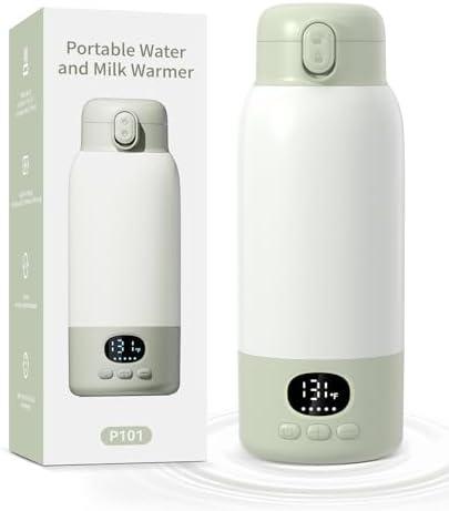 Lxlu Portable Bottle Warmer 17oz Large Capacity Bottle Warmer for Travel, Fast Heating for Breast Milk Formula and Milk, Suitable for Baby Outdoor Airplane and Car Green5