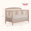 Dream On Me Odelle 5-in-1 Convertible Full-Size Baby Crib in Almond Butter, GreenGuard Gold & BSA Converts to Toddler, Day & Full-Size Bed, Sustainable Pinewood, 3 Mattress Heights, 54.7"L x 29.3"W x 40.2"H