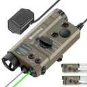 Mlok and Picatinny Mounted Tactical Flashlight Green Laser Infrared(IR) Laser 3 in 1 Combo, 1200 Lumen Light with Remote Pressure Switch for Rifle